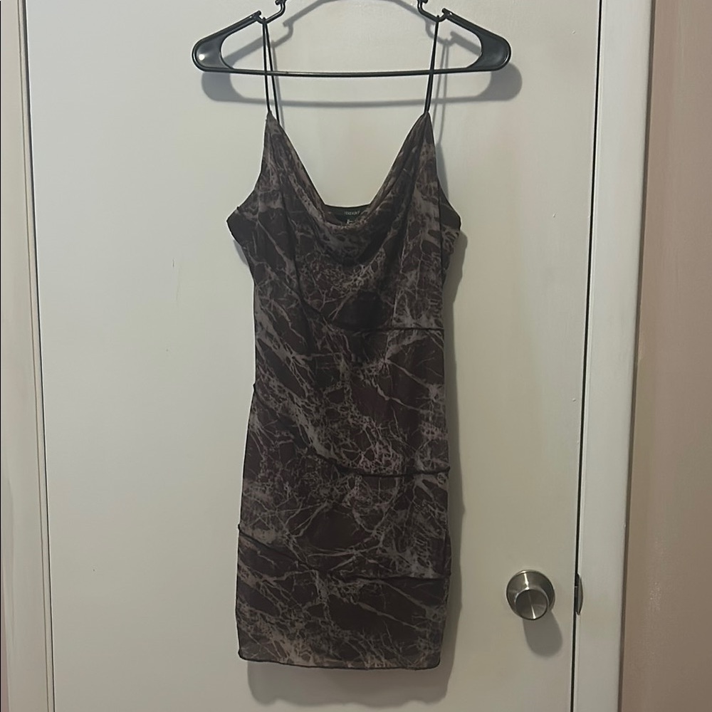 Elegant Brown Marble Dress